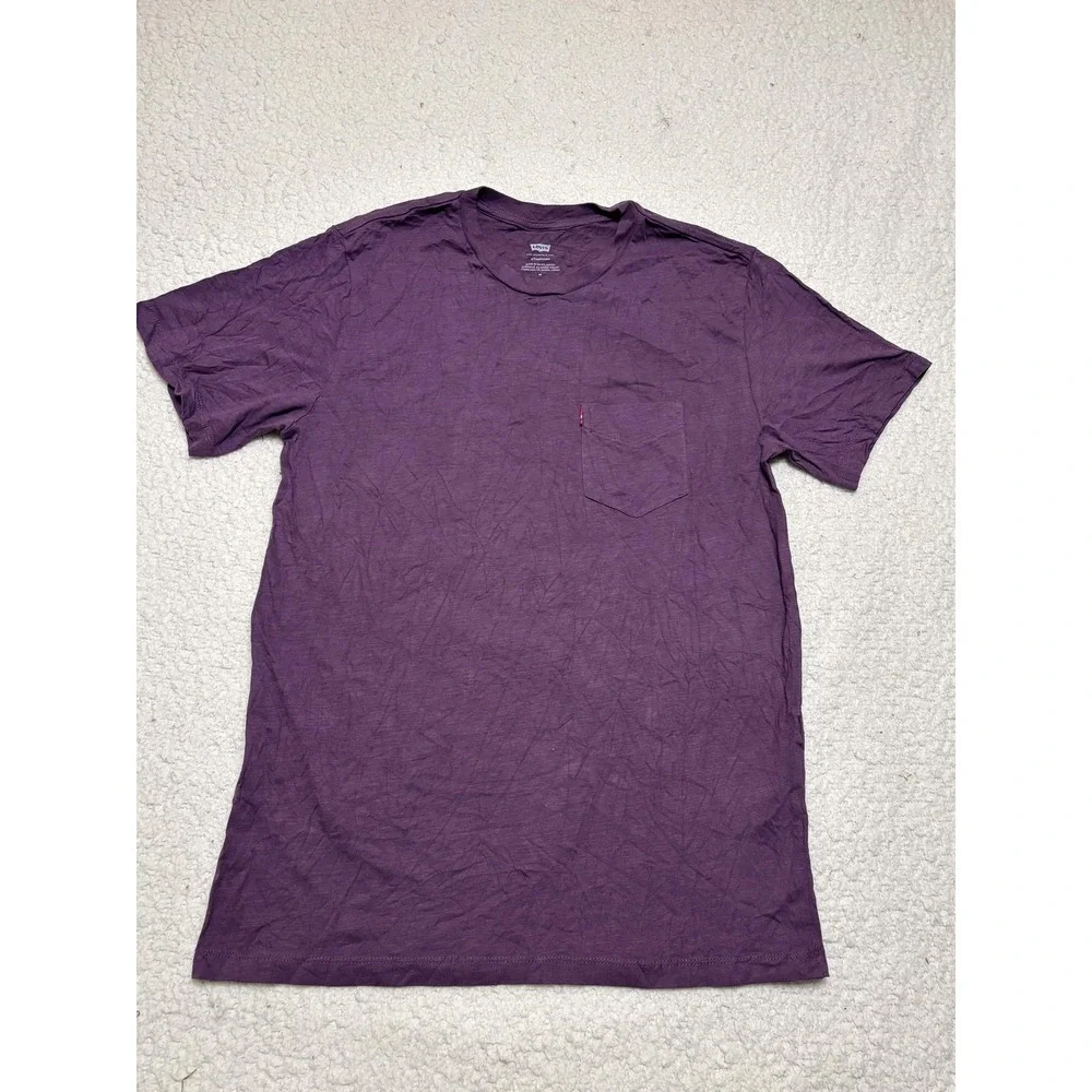 Levi's Mens Standard Pocket T-Shirt Purple Solid Basic Tee M 19342-0278
